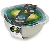 Joseph Joseph Duo 6-piece Compact Food Preparation Set with Mixing Bowls, Measuring cups and Colander, Multicolour
