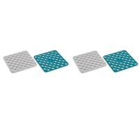 Joseph Joseph Duo Spot-On Set of 2 Silicone Trivets, Heat resistant table mats for hot pots and pans, Blue/White (Pack of 2)