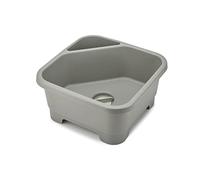 Joseph Joseph Duo Square Washing-up Bowl for Kitchen Basin with Cutlery, Sponges and Brushes Compartment, Grey