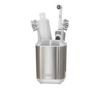 Joseph Joseph Easy-Store - Compact Toothbrush Holder Caddy Bathroom Storage- White/Steel