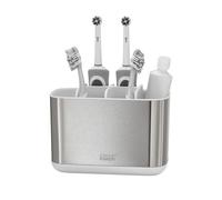 Joseph Joseph Easy-Store - Large Toothbrush Holder Caddy, Bathroom Storage - White/Steel