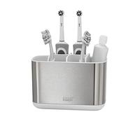 Joseph Joseph Easy-Store - Large Toothbrush Holder Caddy, Bathroom Storage - White/Steel