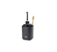 Joseph Joseph Easy-Store - Toothbrush Holder Caddy, Bathroom Storage, Compact, Matt Black