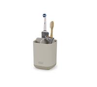 Joseph Joseph Easy-Store - Toothbrush Holder Caddy Bathroom Storage, Compact- Matt Finish, Ecru