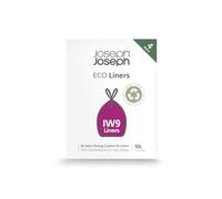 Joseph Joseph Eco IW9 Recycled Bin Liners, Kitchen/Bathroom Waste Bags, Tie Tape Drawstring, Extra Strong, 80-Pack, 10L, Grey