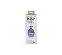 Joseph Joseph Eco Liners Iw8 Eco Recycled Plastic Bin Liners, Kitchen Bathroom Waste Bags With Tie Tape Drawstring Handles, Extra Strong - Pack Of 20, Holds 5 Litres, Grau