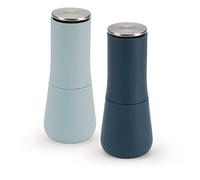 Joseph Joseph Editions Milltop Non-Spill Salt and Pepper Mill Set Refillable with Ceramic Grinding, Blue, set of 2