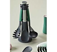 Joseph Joseph Elevate 6-Piece Kitchen Utensil Set with Rotating Stand, Ergonomic Silicone Handles, Non-Stick Heads - Sage Green, 12