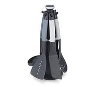 Joseph Joseph Elevate - Kitchen Tools & Gadgets Carousel 6-Piece Utensil Set with Rotating Stand, Ergonomic Silicone Handles, Non Stick Head- Sky Blue