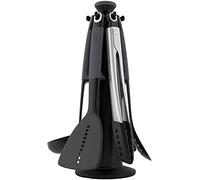 Joseph Joseph Elevate - Kitchen tools & gadgets Carousel 6-Piece Utensil Set with rotating stand, Ergonomic silicone handles, non stick head- Grey, 4