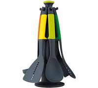 Joseph Joseph Elevate - Kitchen tools & gadgets Carousel 6-Piece Utensil Set with rotating stand, Ergonomic silicone handles, non stick head- Green, 4