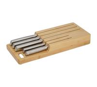 Joseph Joseph Elevate Kitchen Knives 5-piece Japanesse Stainless Steel knife set with, in drawer Bamboo Block organiser tray