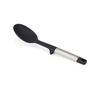 Joseph Joseph Elevate Silicone Solid Spoon, BPA Free, Heat Resistant Non Stick Kitchen Utensil, Weighted Stainless Steel Handle, Silver Gray