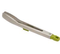 Joseph Joseph Elevate Steel 12 Inch/30 cm Slimline Stainless Steel Tongs with Precision Tips and elevated rest - Green