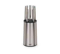 Joseph Joseph Elevate - Steel Knives Carousel 5-piece Set with Rotating stainless-steel knife block, Japanese stainless-steel blades, fingerprint-proof coating and non-slip base