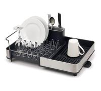 Joseph Joseph Extend Steel Expandable Dish Drainer Rack with Removable Cutlery Holder Swivel Draining Spout - Grey/Steel, 4, 1-tier