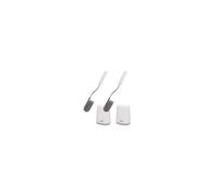 Joseph Joseph Flex Lite - 2-Pack Silicone Toilet Brush with slimline holder set, flexible anti-drip, anti-clog deep clean head, White/Grey, Small