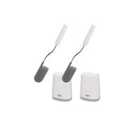 Joseph Joseph Flex Lite - 2-Pack Silicone Toilet Brush with slimline holder set, flexible anti-drip, anti-clog deep clean head, White/Grey, Small