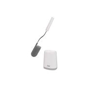 Joseph Joseph Flex Lite - Silicone Toilet Brush with slimline holder set, flexible anti-drip, anti-clog deep clean head, Grey/White, Small