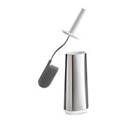 Joseph Joseph Flex - Smart Hygienic Silicone Toilet Brush with Holder Set, Flexible Anti-Drip, Anti-Clog Deep Clean Head- Stainless Steel