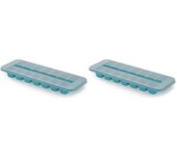 Joseph Joseph Flow - Easy-Fill Ice-Cube Tray with Lid, Stackable, Large 14 Cube Capacity, Blue (Pack of 2)