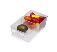 Joseph Joseph FridgeStore - Fridge Storage Bin Drawer organiser with easy-pull handle and wheels for easy access, fits all standard fridges, BPA free, Large, 17.4 cm