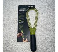 Joseph Joseph Whisk Twist 2-in-1 Flat & Balloon, Silicone, Suitable for Non-Stick, Grey/Green