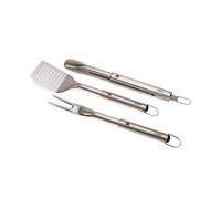 Joseph Joseph GrillOut 3-piece Stainless Steel BBQ Utensil Set, Turner, Tongs & Fork, Retractable Handle, Hanging Loops