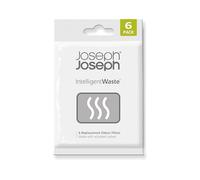Joseph Joseph Intelligent Waste Activated Carbon Odour Filter Refills For Food Waste Caddy Kitchen Bin - Pack Of 6
