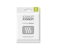 Joseph Joseph Intelligent Waste Activated Carbon Odour Filter Refills for Food Waste Caddy Kitchen Bin - Pack of 6