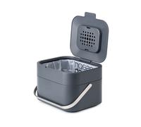 Joseph Joseph Intelligent Waste, Stack 4 Kitchen Food Waste Compost Caddy Recycling Bin with Odour Filter, 4 Litres / 1 Gallon- Graphite, 8
