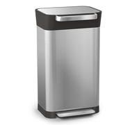 Joseph Joseph Intelligent Waste Titan Trash Compactor Kitchen Bin with Odour Filter, Holds Up to 90L After Compaction, Stainless Steel, 30L