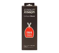 Joseph Joseph IW4 Bin Liners with Tie Tape Drawstring Handles- 50 Litres, Pack of 20- Transparent