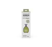 Joseph Joseph IW6 Eco Recycled plastic Bin Liners, Kitchen Waste Bags With Tie Tape Drawstring Handles, Extra Strong - Pack of 20, Holds 30 Litres, Grey