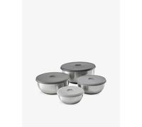 Joseph Joseph Prep&Store- Stainless Steel Mixing Nest Bowls with Lids, 4 piece Metal Bowl Food Storage Set, Stainless Steel