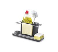 Joseph Joseph - Kitchen Sink Caddy Organiser for Washing up, sponges, brushes with dish cloth hanger, Large, Grey