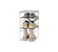 Joseph Joseph Level Adjustable Tier Shoe Rack Organiser, Durable Shelves and Steel Frame, Single, Stores 4 pairs