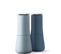 Joseph Joseph Editions Milltop Non-Spill Salt and Pepper Mill Set Refillable with Ceramic Grinding, Blue, set of 2