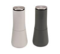 Joseph Joseph Milltop Non-Spill Salt and Pepper Mill Set Refillable with Ceramic Grinding, White/Grey, 24