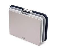 Joseph Joseph Nest 3 Piece Colour coded Chopping Board Set With Storage Stand, Regular - Grey/Blue