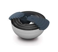 Joseph Joseph Nest 9 Plus, 9 Piece Compact Food Preparation Set with Mixing Bowls, Measuring Cups, Sieve and Colander, Stainless Steel