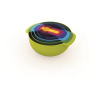 Joseph Joseph Nest 9 Plus, 9 Piece compact Food Preparation Set with Mixing Bowls, Measuring cups, Sieve and colander, Multicolor