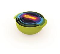 Joseph Joseph Nest 9 Plus, 9 Piece Compact Stainless Steel Food Preparation Set with Mixing Bowls, Measuring cups, Sieve and Colander, Multicolour