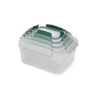 Joseph Joseph Nest Lock, 5 Piece Plastic Food Storage Container set with lids, Leak Proof, Airtight, Space Saving, Kitchen Storage - Sage Green
