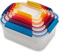 Joseph Joseph Nest Lock Food Storage Containers with Lids, 5 Piece Lunch Box Set, Leakproof & Airtight Meal Prep Containers, Space-Saving Kitchen Storage, Multicolour