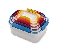 Joseph Joseph Nest Lock Plastic Food Storage Container Set with Lockable Airtight Leakproof Lids, 10-Piece, Multi-Color