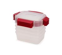 Joseph Joseph Nest Lock Rectangular 4-Piece Food Storage Container Set, Space-Saving, Airtight Leakproof Lids, BPA-Free, 1.1L