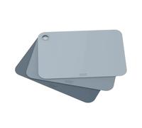Joseph Joseph Pop - 3-piece Double-Sided Colour Coded Chopping Board Mat Set, Flexible, Easy to store, Dishwasher-Safe, Sky Blue