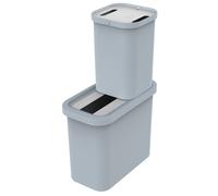 Joseph Joseph Recycle Bin 46L x 2 Stackable Waste Recycling Lids Kitchen Garden Dustbin