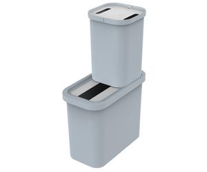 Joseph Joseph Recycle Bin 46L x 2 Stackable Waste Recycling Lids Kitchen Garden Dustbin